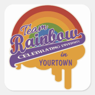 Sonderaufkleber für Team Rainbow Quadratischer Aufkleber