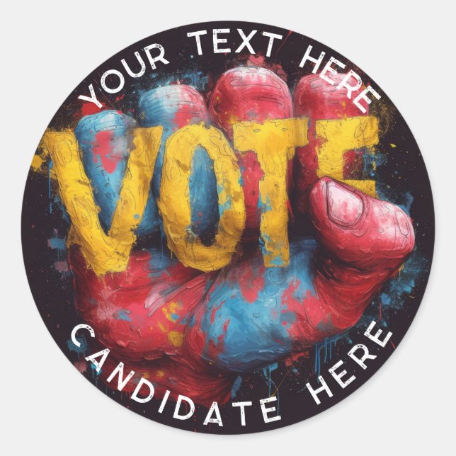 Sonderaufkleber: Retro American Vote 2024 Aufklebe Runder Aufkleber (Vorderseite)