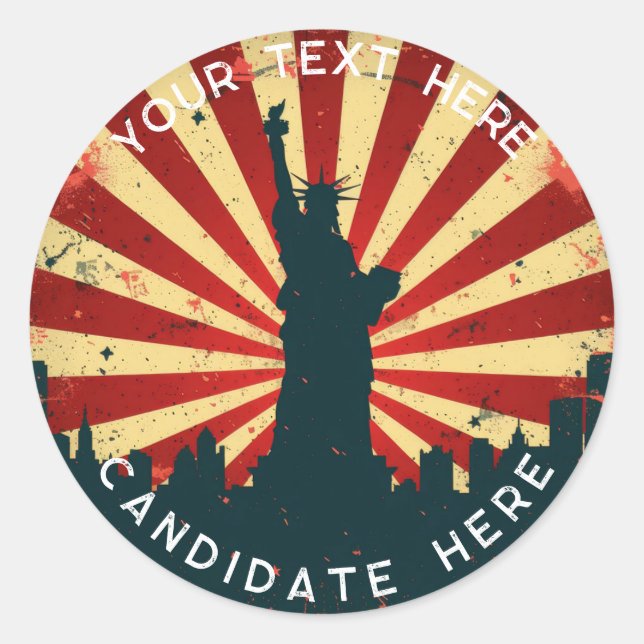 Sonderaufkleber: Retro American Vote 2024 Aufklebe Runder Aufkleber (Vorderseite)
