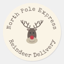 Sonderausgabe - Rudolph-Geschenkmarke für Nordpol Runder Aufkleber