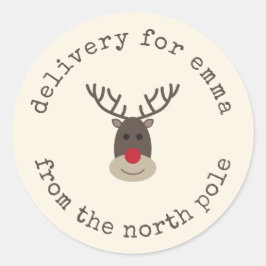 Sonderausgabe - Rudolph-Geschenkmarke für Nordpol Runder Aufkleber