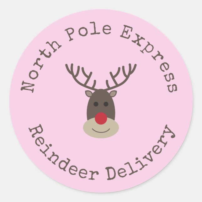 Sonderausgabe - Rudolph-Geschenkmarke für Nordpol Runder Aufkleber (Vorderseite)