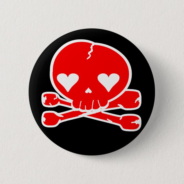 Sonderbare Schädel Goth Kawaii Art Button (Vorderseite)