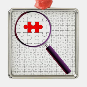 Sonderbare Stück-Lupe Silbernes Ornament