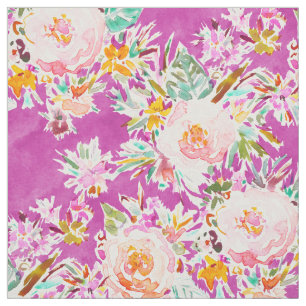 SONDERBARES MATERIAL Rosa mit Blumen Stoff