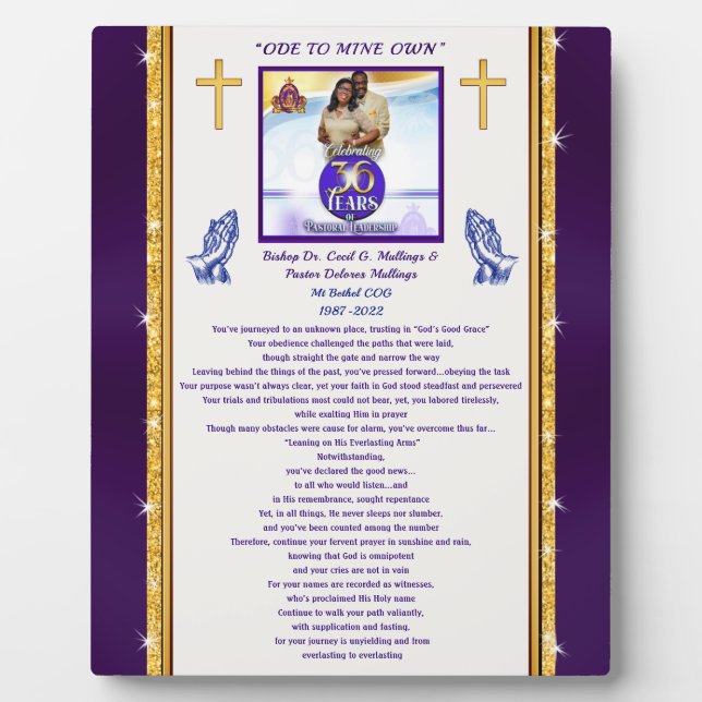 Sonderbestellung, Christlich Plaque mit Karens Ged Fotoplatte (Vorderseite)