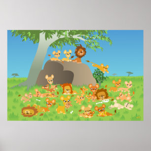 Sonderdruck für Cartoon-Löwenpriesen Poster