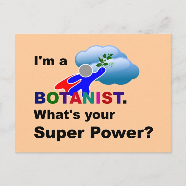Sonderentwurf Botanist Superhero Postkarte (Vorderseite)