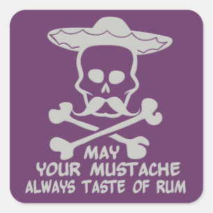 Sonderfarbaufkleber von Rum Mustache Quadratischer Aufkleber