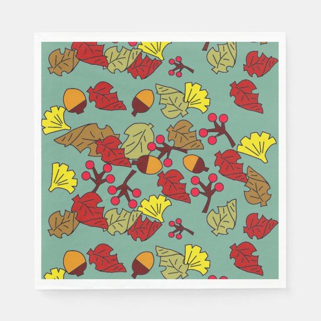 Sonderfarbe für Fallfolien, Acorns und Berries Serviette (Vorderseite)