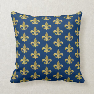 Sonderfarbe, Gold Fleur-de-lis Kissen