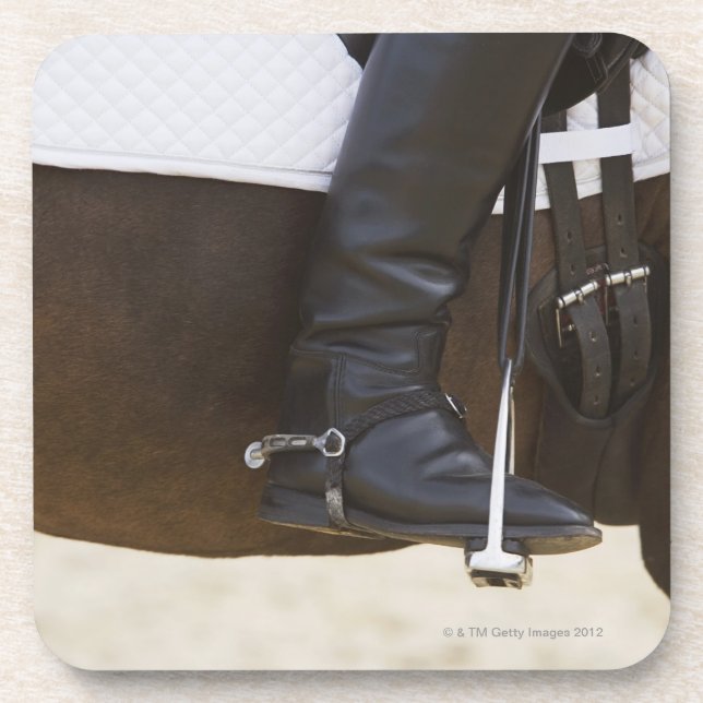 Sonderkommando des weiblichen Dressagereiters auf Getränkeuntersetzer (Vorderseite)