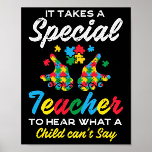 Sonderlehrer, die Kinder nicht sagen können, Autis Poster