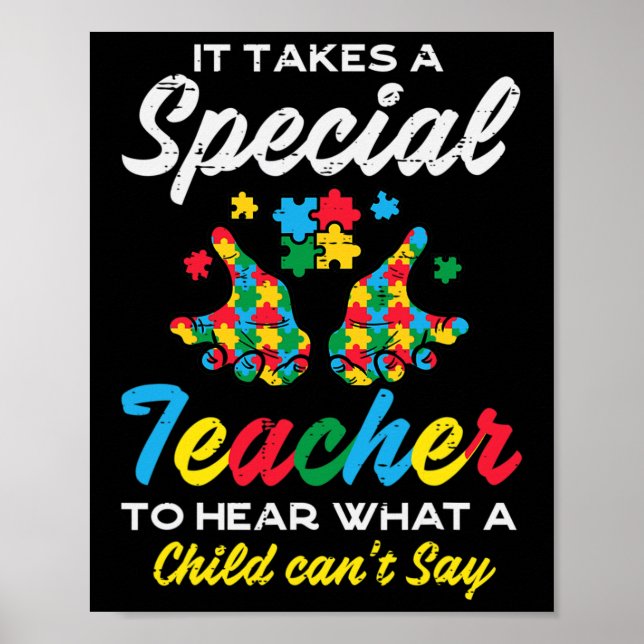 Sonderlehrer, die Kinder nicht sagen können, Autis Poster (Vorne)