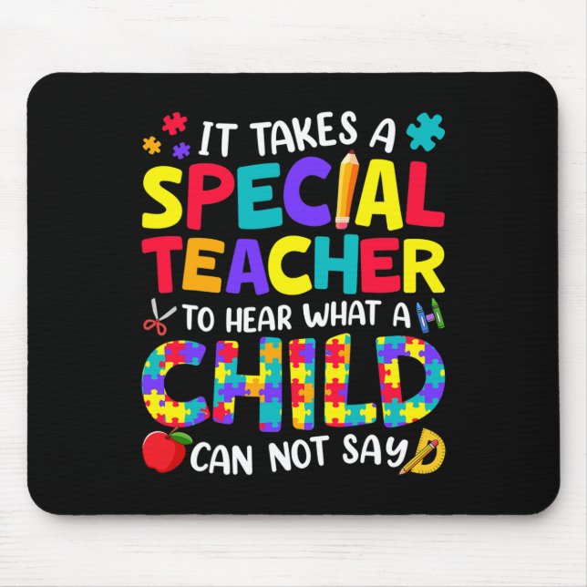 Sonderlehrer zu hören, was ein Kind Autismus Aware Mousepad (Vorne)