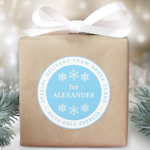 Sonderlieferung des blauen Nordpols von Santa Name Runder Aufkleber
