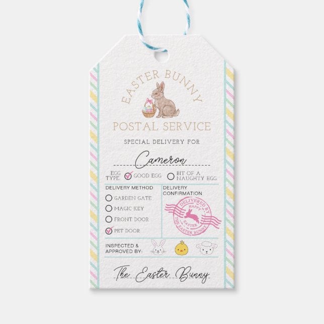 Sonderlieferung für Osterhasen Geschenkanhänger (Vorderseite)