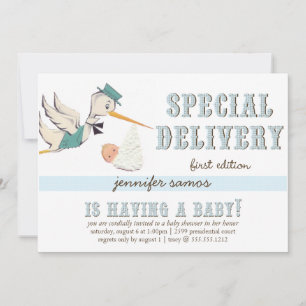 Sonderlieferung - Vintager Storch Einladung