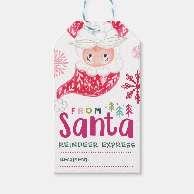 Sonderlieferung vom Weihnachtsmann | Keine Peeking Geschenkanhänger (Vorderseite)