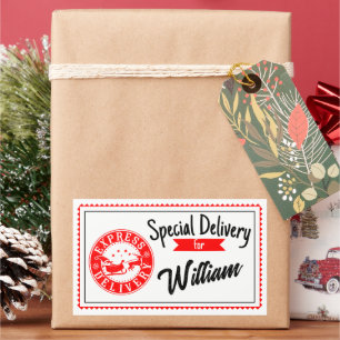 Sonderlieferung vom Weihnachtsmann Weihnachtsgesch Rechteckiger Aufkleber