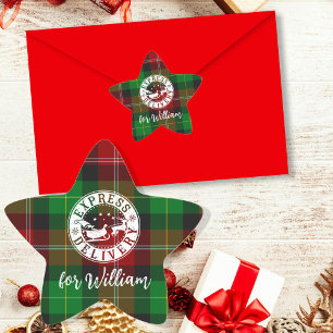 Sonderlieferung vom Weihnachtsmann Weihnachtsgesch Stern-Aufkleber