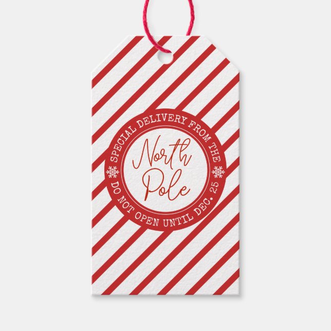 Sonderlieferung von Weihnachten an den Nordpol Geschenkanhänger (Vorderseite)