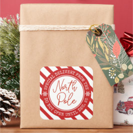 Sonderlieferung von Weihnachten an den Nordpol Quadratischer Aufkleber