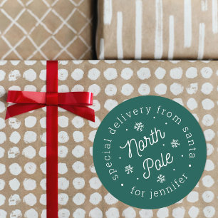 Sonderlieferung von Weihnachten an den Nordpol Runder Aufkleber