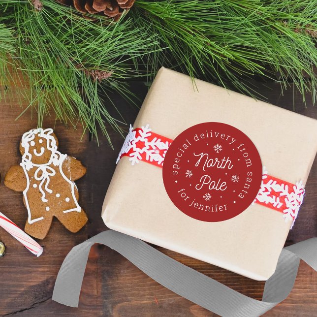 Sonderlieferung von Weihnachten an den Nordpol Runder Aufkleber (Von Creator hochgeladen)