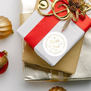 Sonderlieferung von Weihnachten an den Nordpol Runder Aufkleber