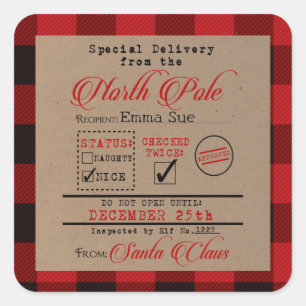 Sonderlieferung von Weihnachtsgeschenktafeln Quadratischer Aufkleber