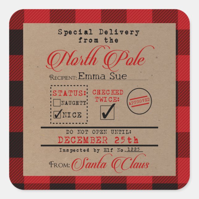 Sonderlieferung von Weihnachtsgeschenktafeln Quadratischer Aufkleber (Vorderseite)