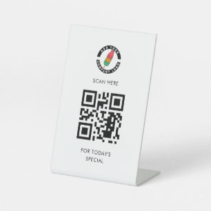 Sondermenü zum Hinzufügen von Logos und QR-Codes Sockelschild