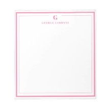 Sondermonogramm Rosa Rand Briefpapier