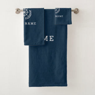 Sondername des Schiffes, Navy Blue Bath Handtuch Badhandtuch Set