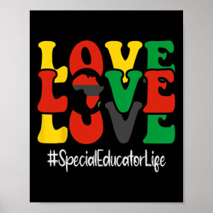 Sonderpädagog Liebt Groovy Women Black History M Poster
