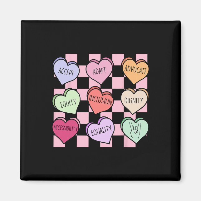 Sonderpädagogik-Lehrer Candy Heart Valentinstag D Magnet (Vorne)