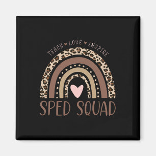 Sonderpädagogik Sped Sped Squad Leopard Regenbogen Magnet