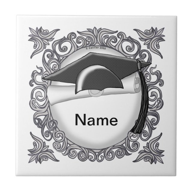 Sonderplatte für schwarze Graduierungskappe Fliese (Vorderseite)