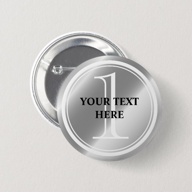 Sonderpreis Silbermedaille mit runder Pinback-Tast Button (Vorne & Hinten)