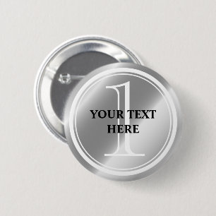 Sonderpreis Silbermedaille mit runder Pinback-Tast Button