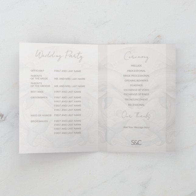 Sonderprogramm für Dolphin-Hochzeiten Programm (Innenseite)