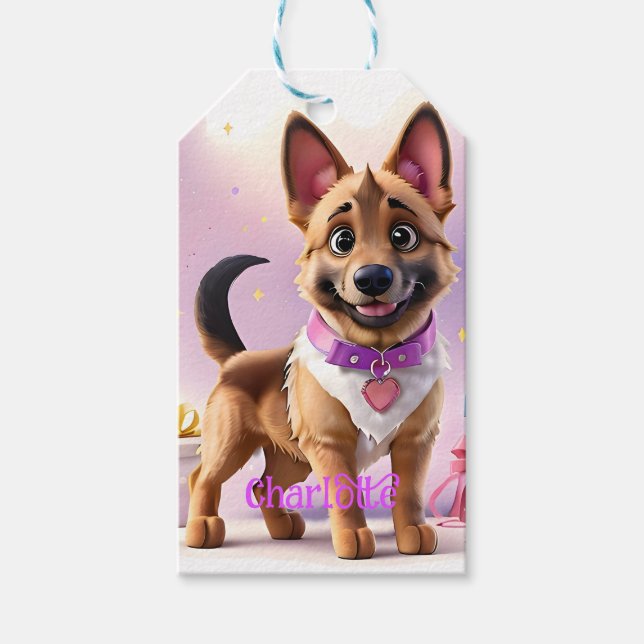 Sondertag für niedliche Schuhherde Welpen und Gesc Geschenkanhänger (Vorderseite)