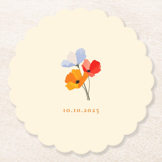 Sondertermin Sommer Mohn Untersetzer (Vorderseite)