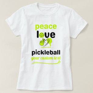 Sondertext Pickleball Frieden und Liebe T-Shirt