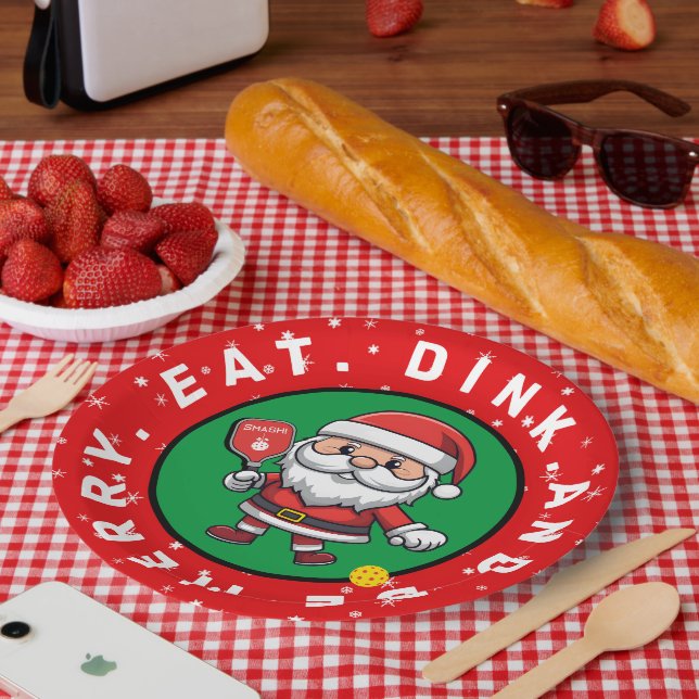 Sondertext Pickleball Santa Pappteller (Picknick)