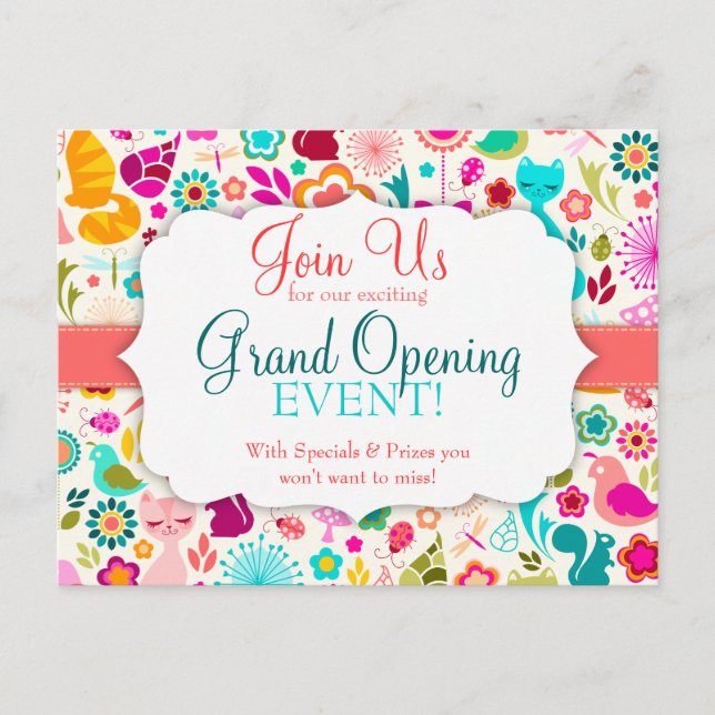 Sonderveranstaltung "Garden Kitty" Einladungspostkarte (Vorderseite)