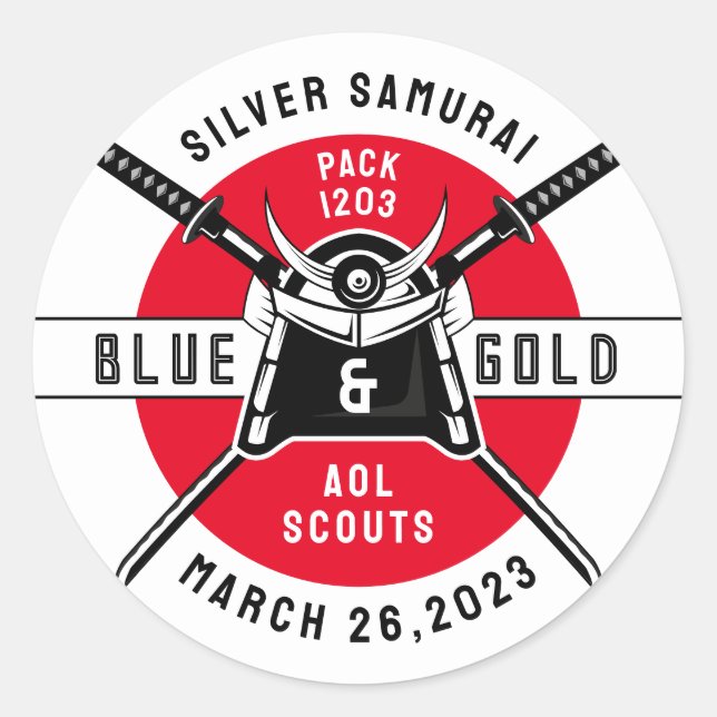 Sonderveranstaltung Samurai Runder Aufkleber (Vorderseite)