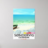 Søndervig Denmark beach travel poster