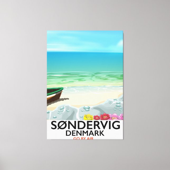 Søndervig Denmark beach travel poster Leinwanddruck (Vorderseite)